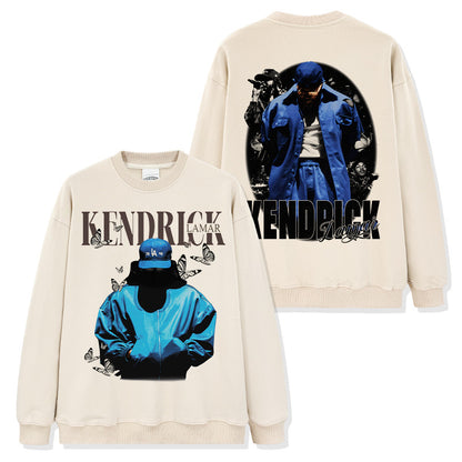 Kendrick Lamar Blue-themed Print Sweatshirt