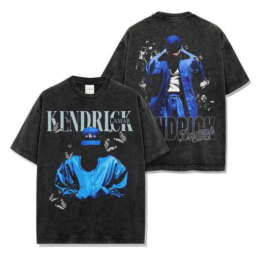 Kendrick Lamar Blue-themed Print T-Shirt