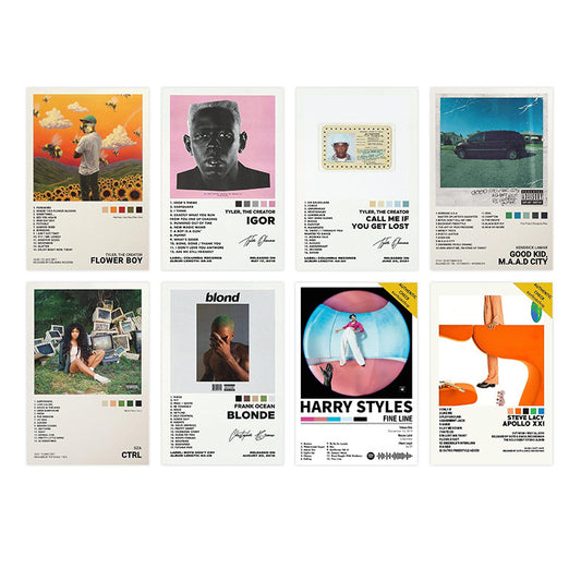 (Various Artists) Set of 8 Album Covers Canvas Posters