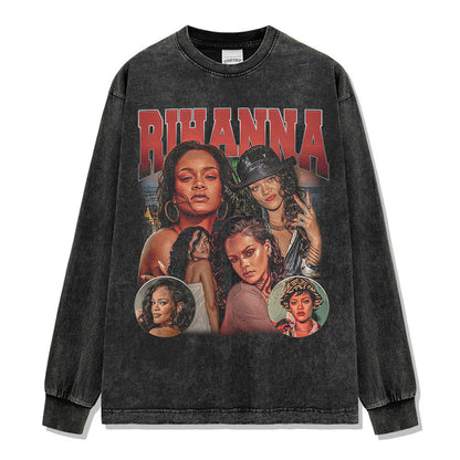 Rihanna Montage Print Sweatshirt