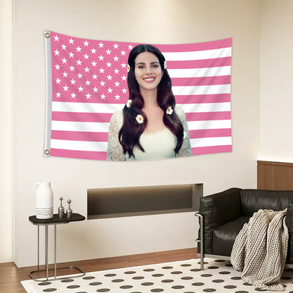 Lana Del Rey Tapestry Pink USA Flag