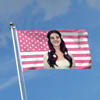 Lana Del Rey Tapestry Pink USA Flag