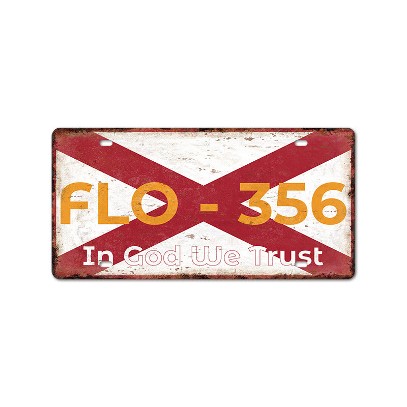 New 1530 license plate license plate retro tin painting American background wall frameless decorative hanging painting